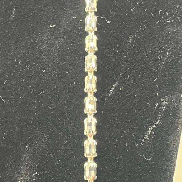 925 Sterling Silver Diamond Cut Ice Barrel Link 24" x 3mm - Picture 2 of 3